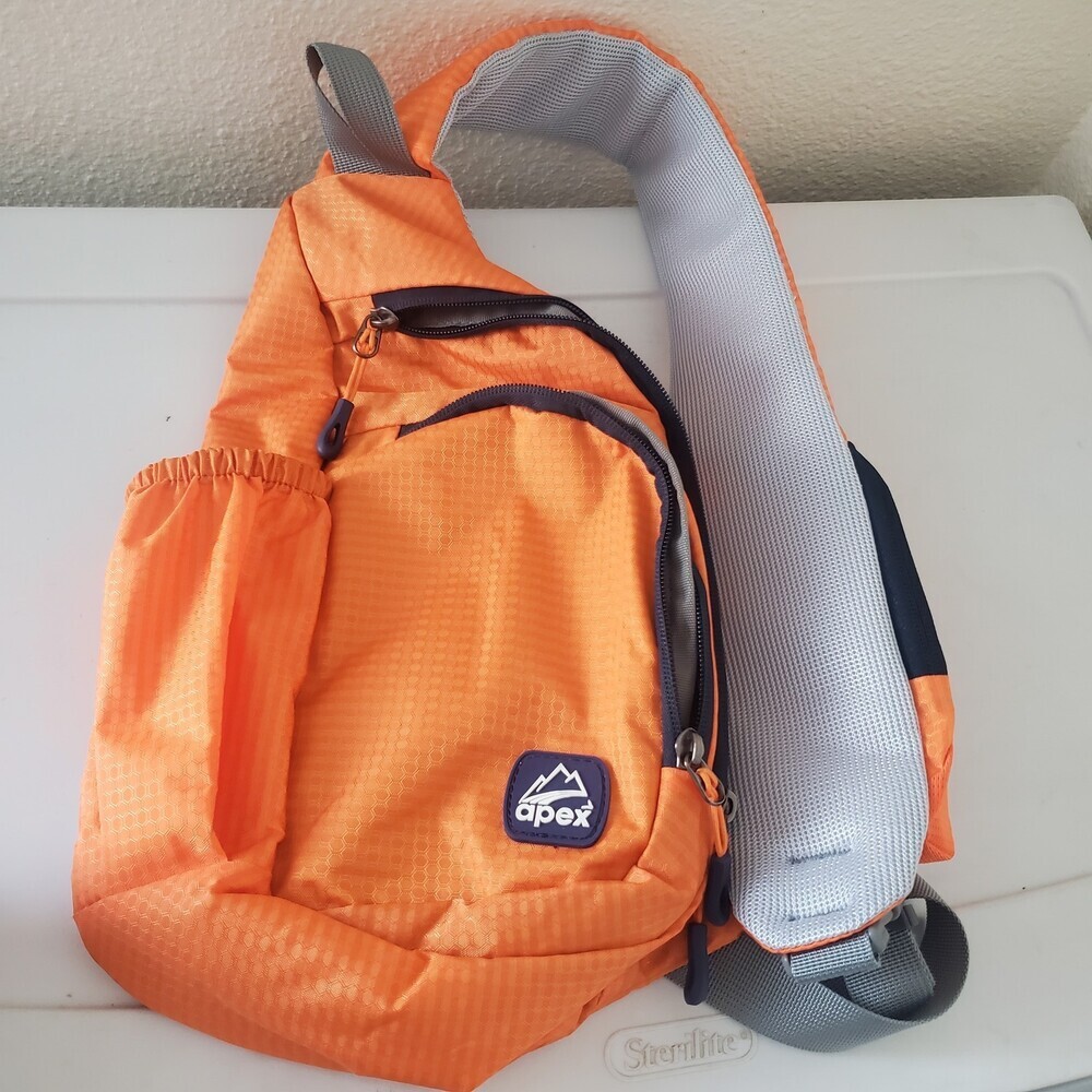 Apex Orange Sling Backpack Hiking Travel Daypack Shoulder Bag Lightweight